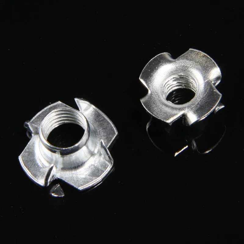 90-245PCS Zinc Plated M3/M4/M5/M6/M8/M10 Four Claws Nut Speaker Nut T-nut  Blind Pronged Tee Nut Furniture Hardware