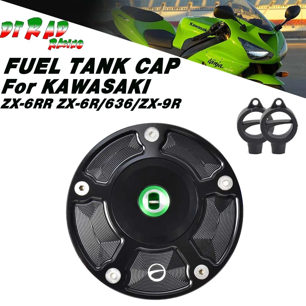 Motorcycle Locking Gas Fuel Tank Plug Cover For KAWASAKI ZX-6RR 2003-2005 ZX-6R/636/ZX-9R 2000-2006 Airbox Vented Fuel Cap 