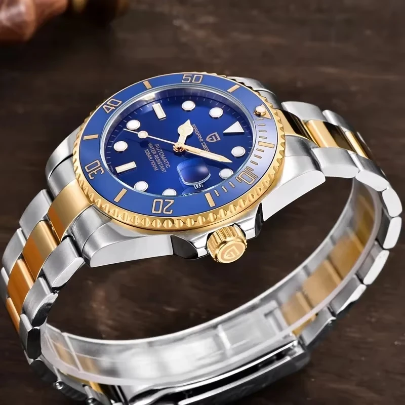 PAGANI DESIGN Original 43MM Men's Automatic Mechanical Watches Japan NH35A Luxury stainless steel Ceramic Bezel Watch for Men