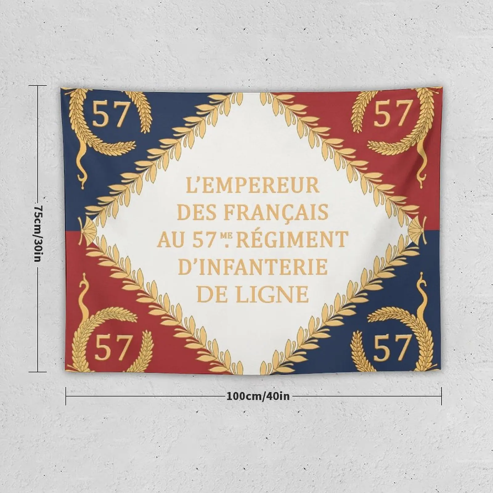 Napoleonic French drapeaux of the 57me D'infanterie de Ligne Tapestry Mushroom Decor For Room Wall Deco Tapestry