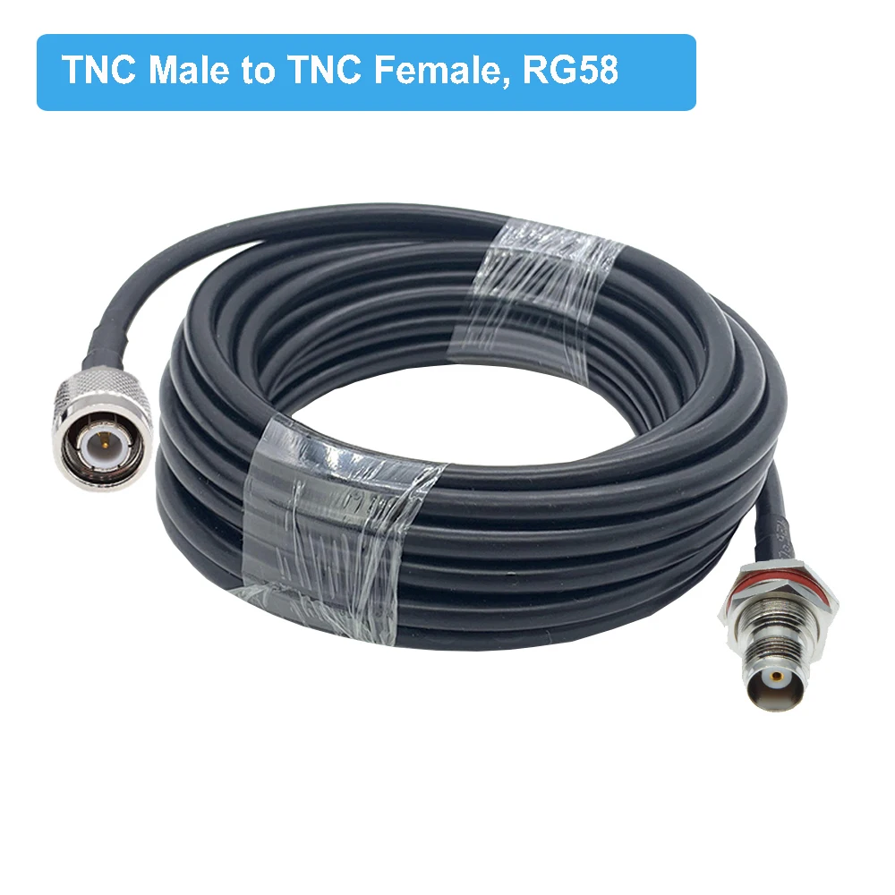 20M~50M TNC Male Plug to TNC female Bulkhead O-Ring RF Coaxial Extension Jumper Cable RG58 50-3 50 Ohm Cable 50CM 3M 10M 30M 50M