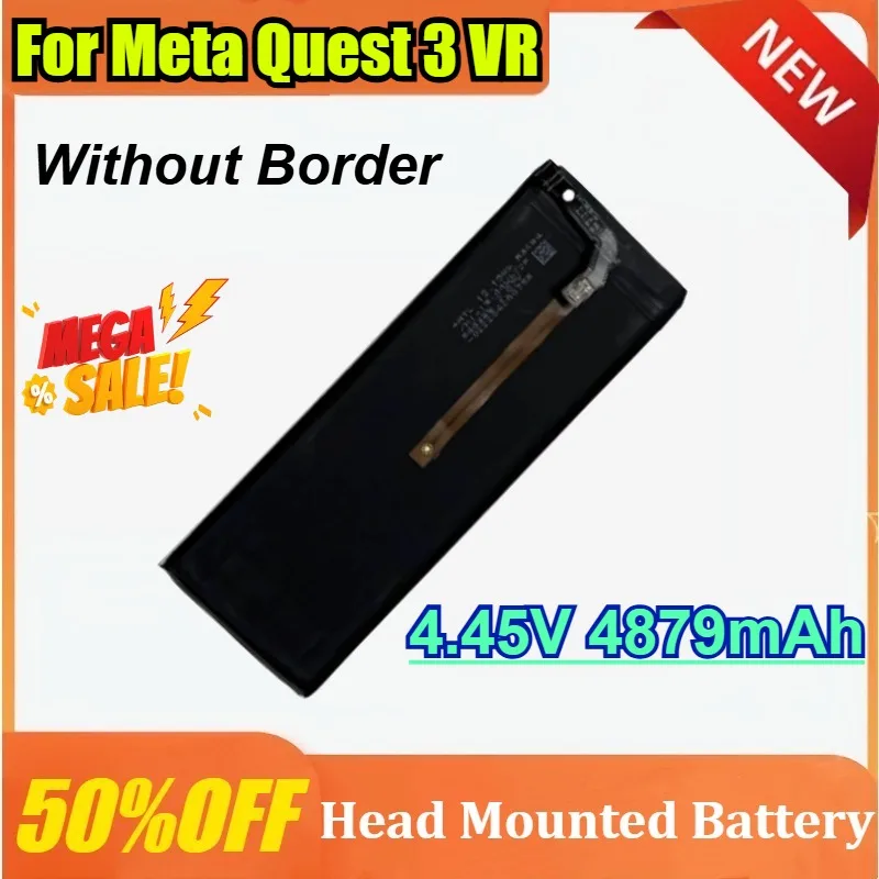New 4.45V 4879mAh for Meta Quest 3 VR Headset Li-ion No Border Batteries Head Mounted Battery Replacement Part Accessories