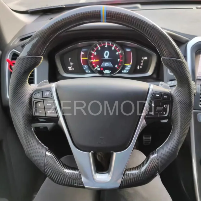 

Изготовленное на заказ рулевое колесо из настоящего углеродного волокна для Volvo S60 L XC60 V40 V60 XC60 S80 15-20 с отверстием для весла доступен на выбор