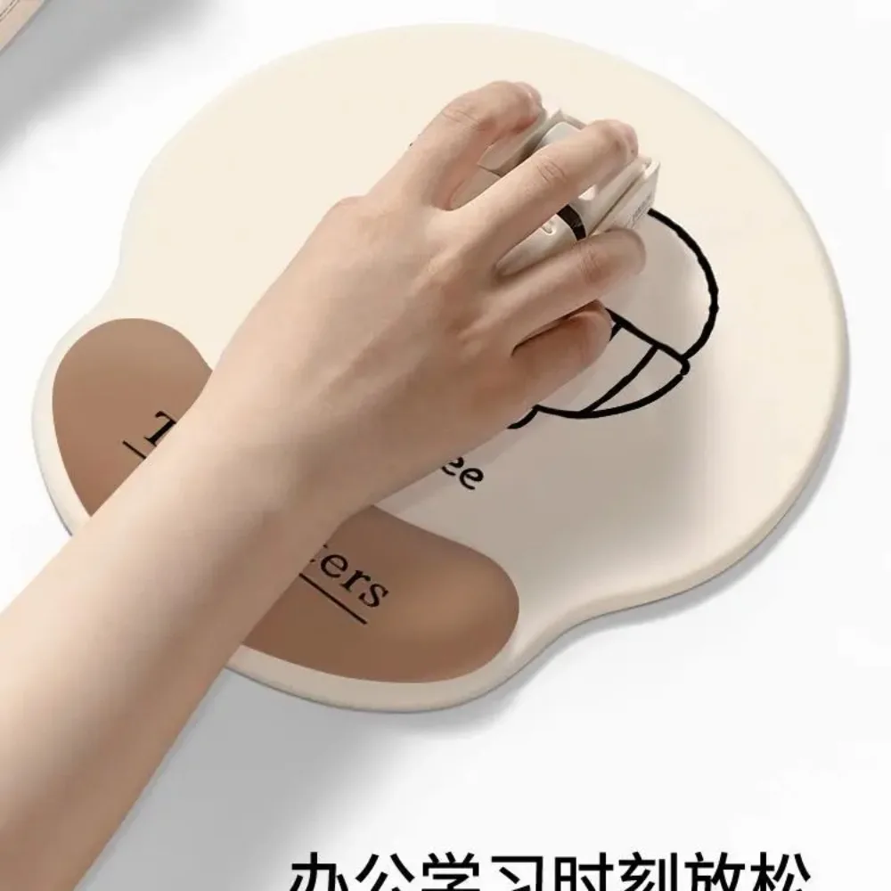 Kawaii Desk Pad Cute Creative Mouse Pad Office Wrist Rest Keyboard Memory Cotton Hand Rest Learning Wrist Guard Set Mousepad