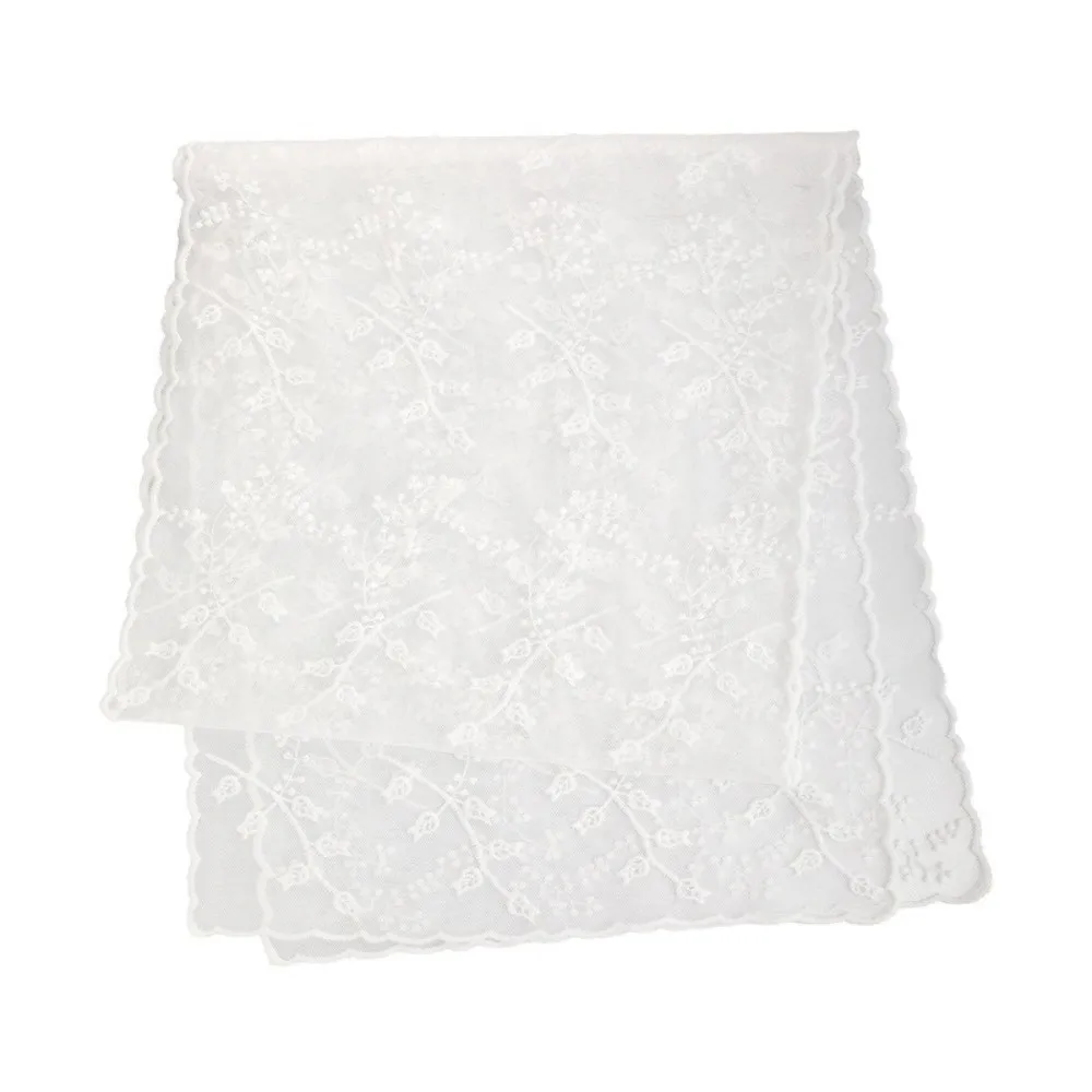 

Solid Color Embroidered Lace Scarf Embroidered Design Elegant Hollow Lace Scarf Lightweight Lace Material Photo-Ready Shawl