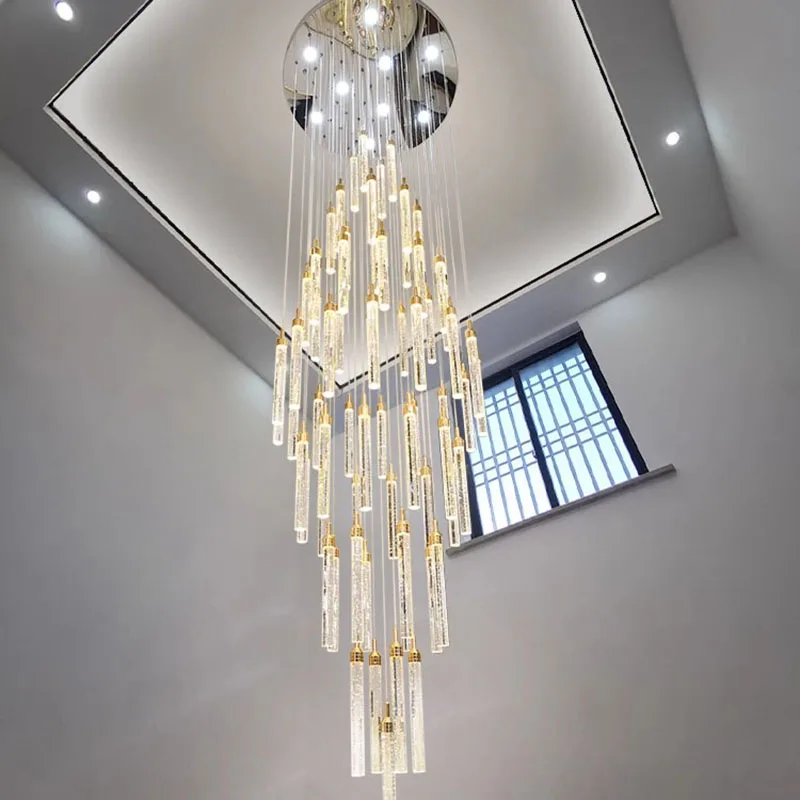 

Modern home decoration crystal chandelier, stair Pendant lamp, living room Pendant lights, interior lighting