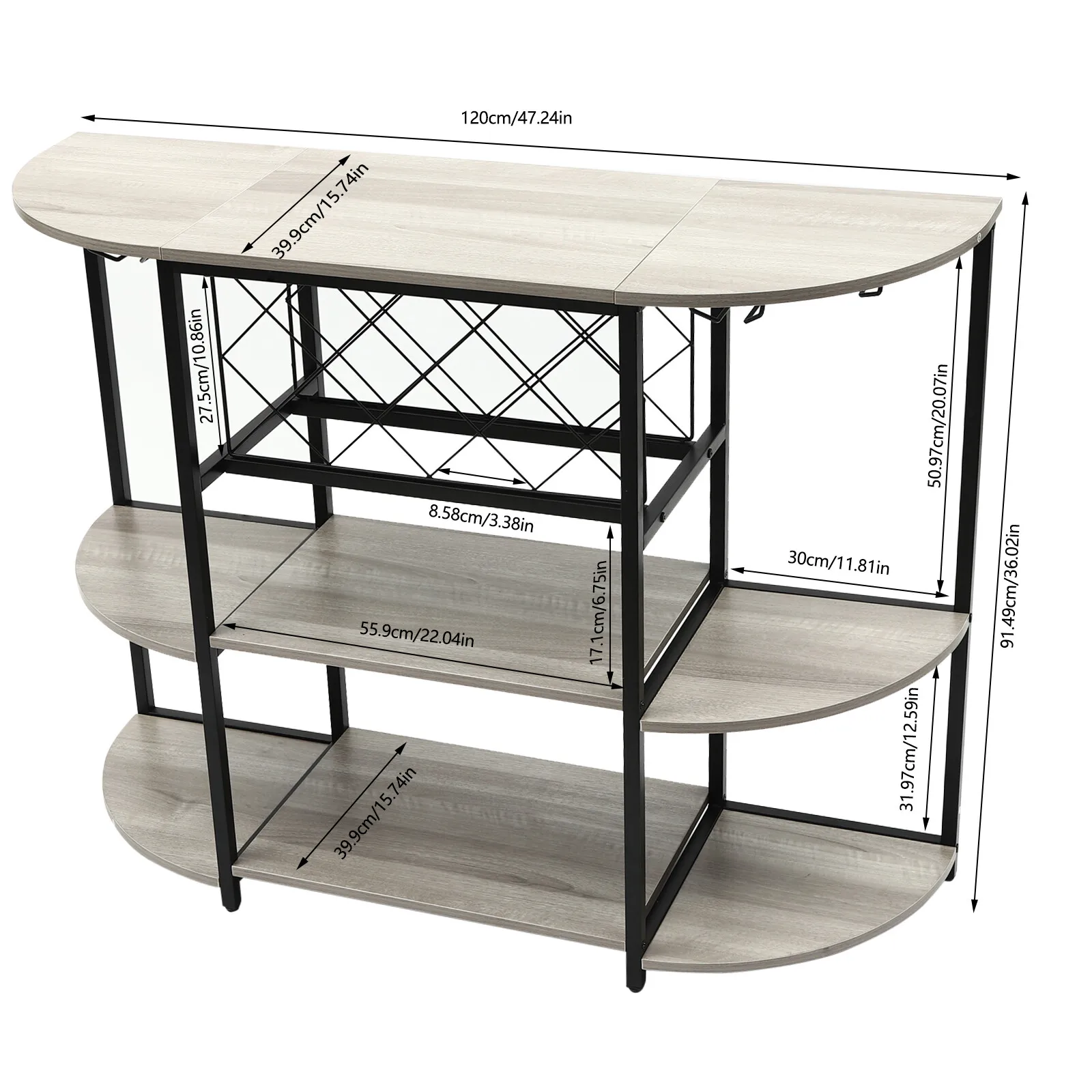 3 capas, estante para vinos, mesa, gabinete para bar de vinos, piso independiente para copas de licor