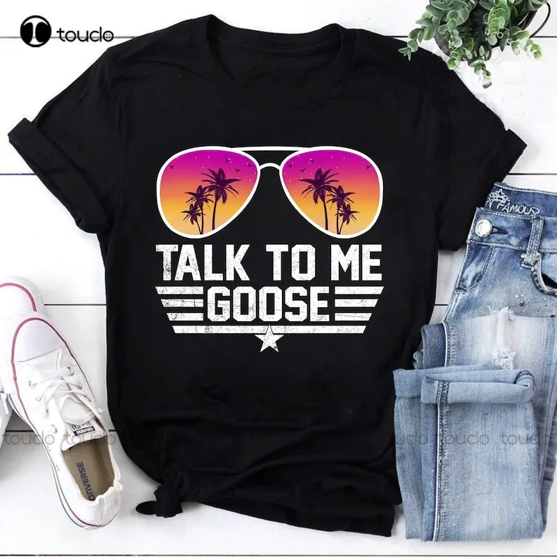 Talk To Me Goose T-Shirt, Top Gun Maverick Shirt, Tropical Sunglasses Unisex T-Shirt, Tropical Sunglasses Vintage Shirt, Summer