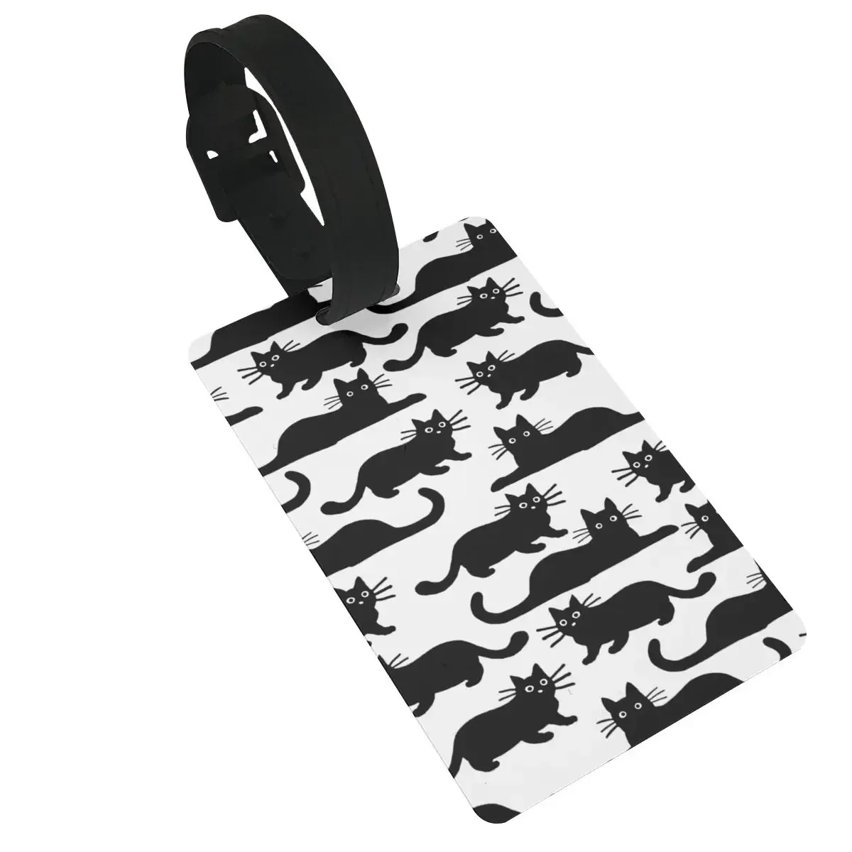 

Black Cat Luggage Tags Suitcase Accessories Travel PVC Cute Baggage Boarding Tag Portable Label Holder ID Name Address