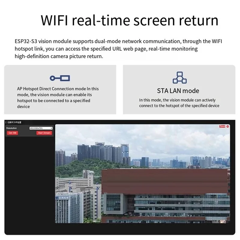 CEA Nuovo Modulo Telecamera Wifi ESP32-S3 Trasmissione Immagine Per ROS Robot Car Trolley AI Sensore di Riconoscimento Visivo Telecamera