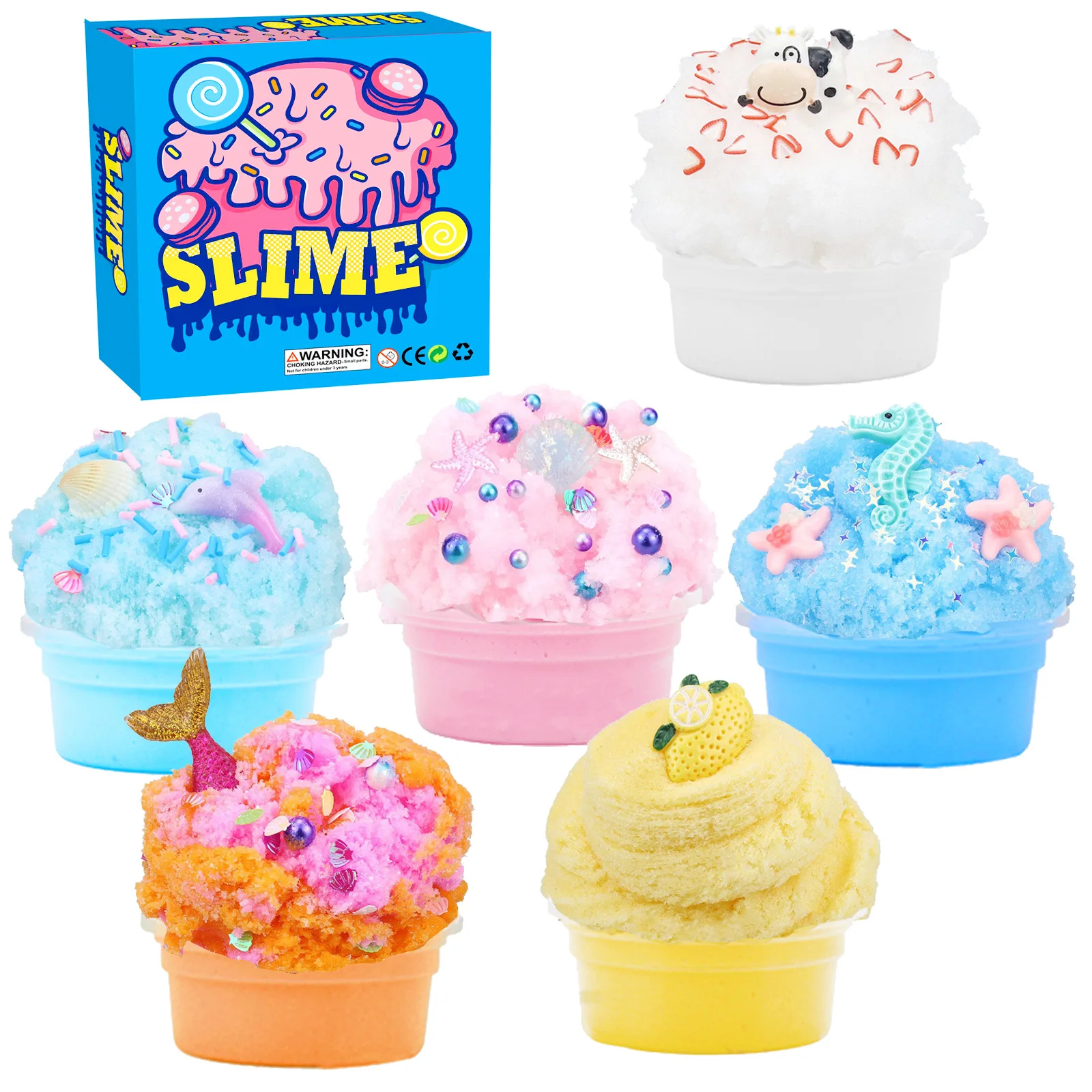 

Slime Fluffy Plasticine for Kids High Quality Brushed Cloud Mud Ocean Cartoon Slime Brushed Mud Slime Color Mud