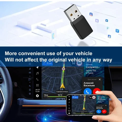 Беспроводной адаптер CarPlay и Android Auto Bluetooth 5.3 — изображение товара