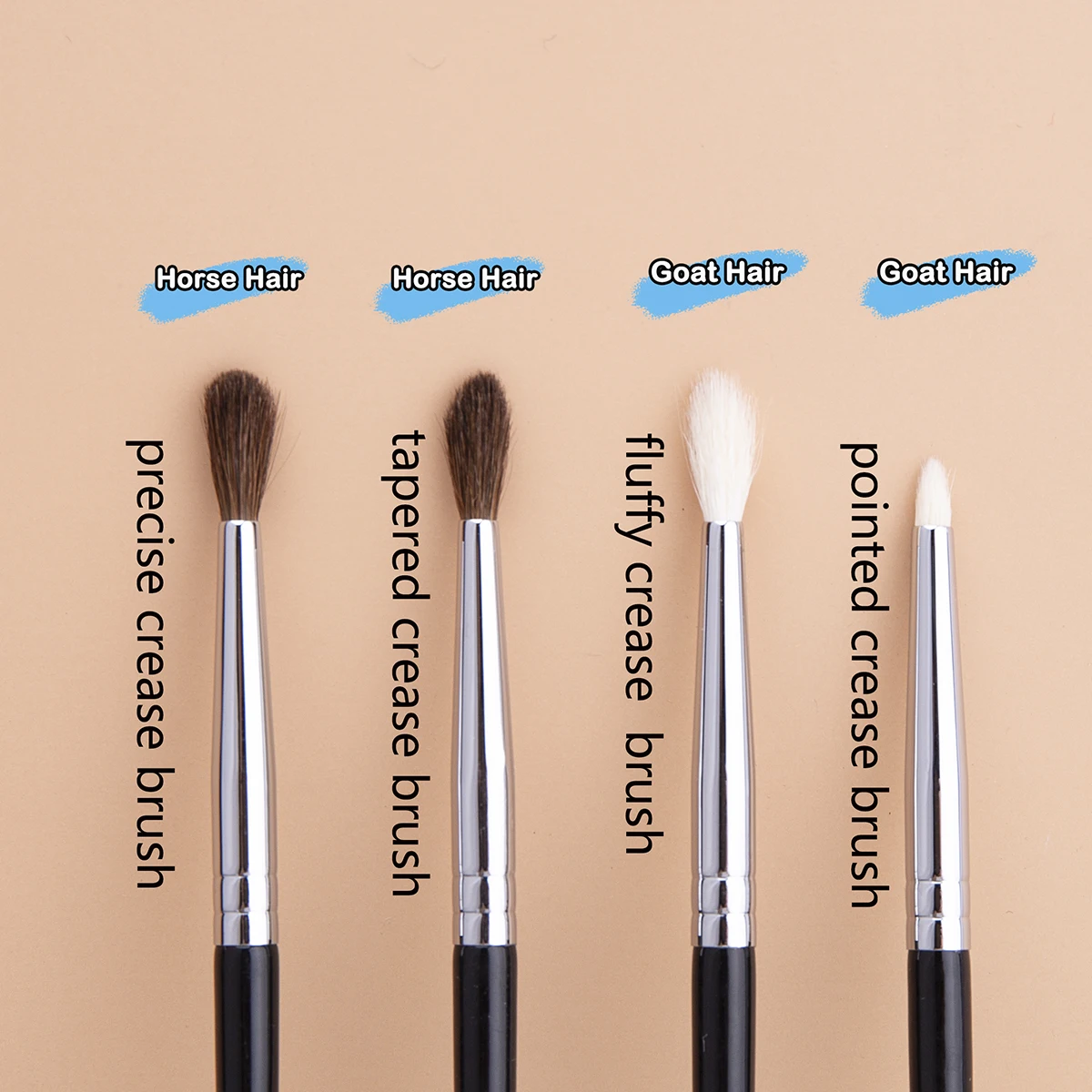 Precise Eye Shadow Smudge smoky liner Makeup Brushes natural Goat Hair Pointed Crease Brush Tapered Detail Eyeshadow Brush