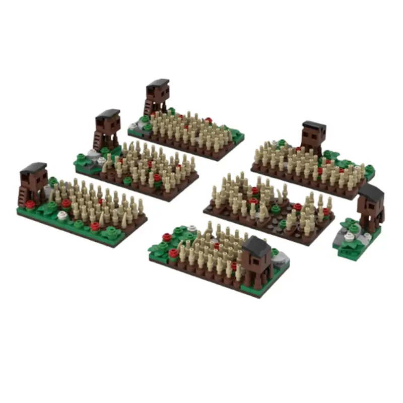 MOC Small Particle Assembly Building Blocks: Medieval Farm, Wheat Field, Castle Expansion Scene Model Toy Gift (636pcs) - view 2