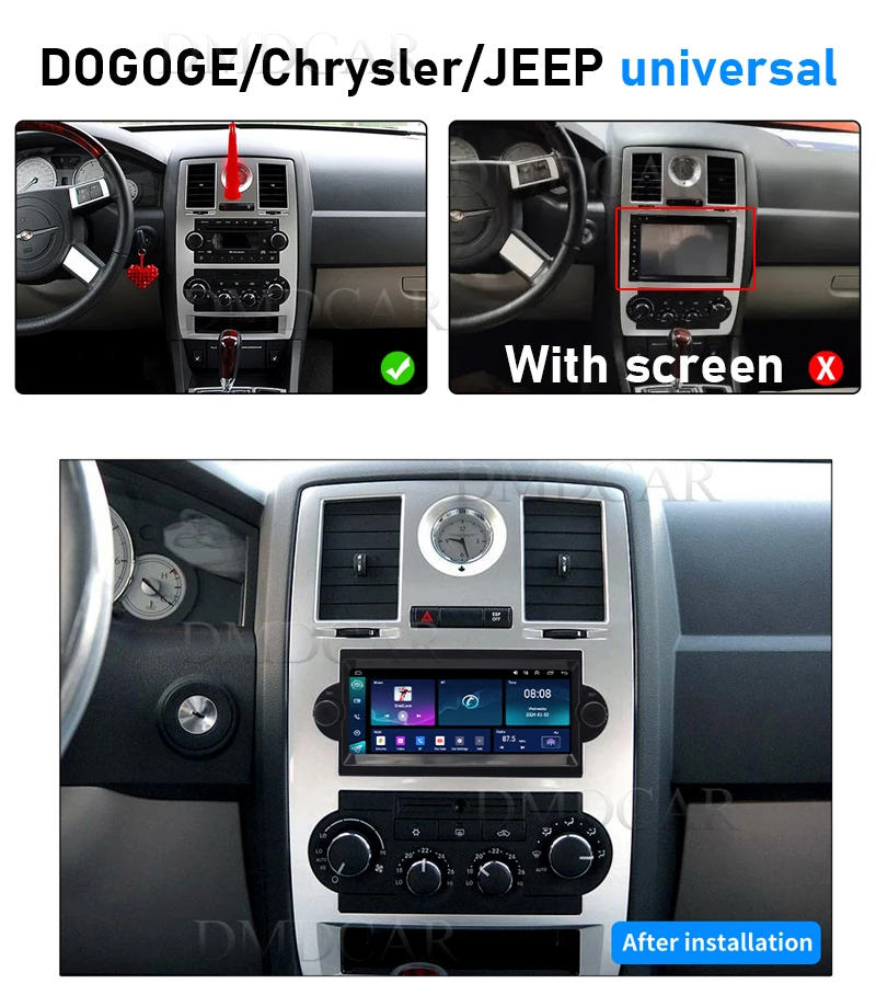 Radio con GPS para coche, reproductor Multimedia Universal con Android 13, DVD, vídeo, Carplay con cable, Wifi, para Dodge Chrysler Jeep