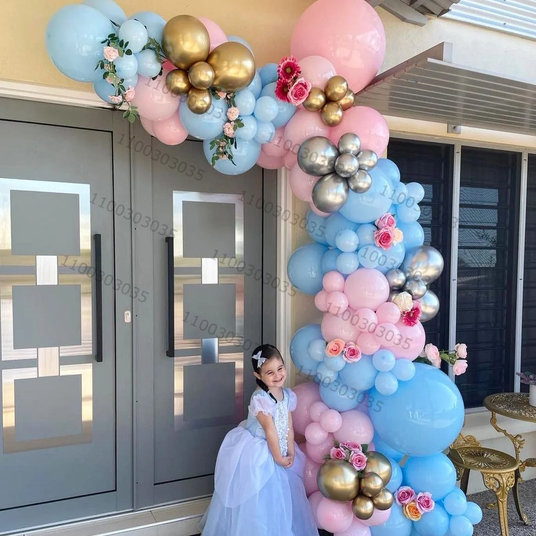 

114pcs Cinderella Princess Aluminium Foil Balloons Garland Kids Girls Birthday Party Decorations Pink Blue Baby Shower Globos