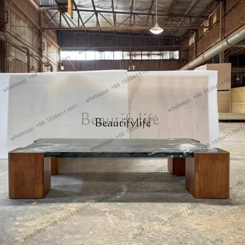 

yj7 Italian light luxury living room natural luxury stone rectangular coffee table designer creative marble coffee table