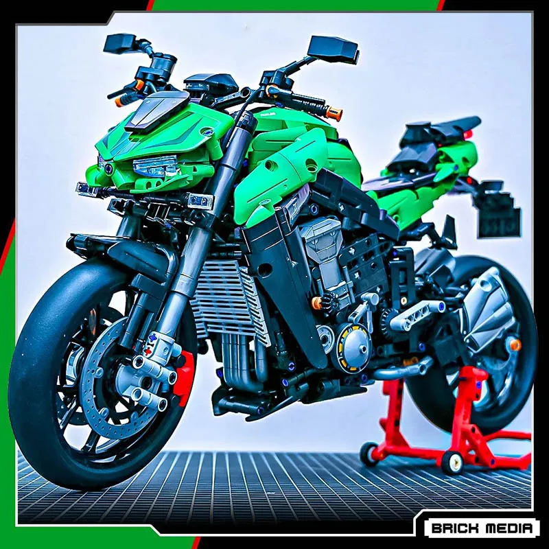 Tecnico MOC Kawasakied Z1000 modello di moto Building Blocks città fai da te moto da corsa auto mattoni giocattoli per bambini regali ragazzo