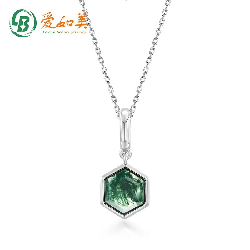 

Новый минималистичный геометрический кулон с зеленым мохом, цепочка на ключицу, золото 18 карат, PT950, платиновое посеребренное 7-слойное золотое ожерелье