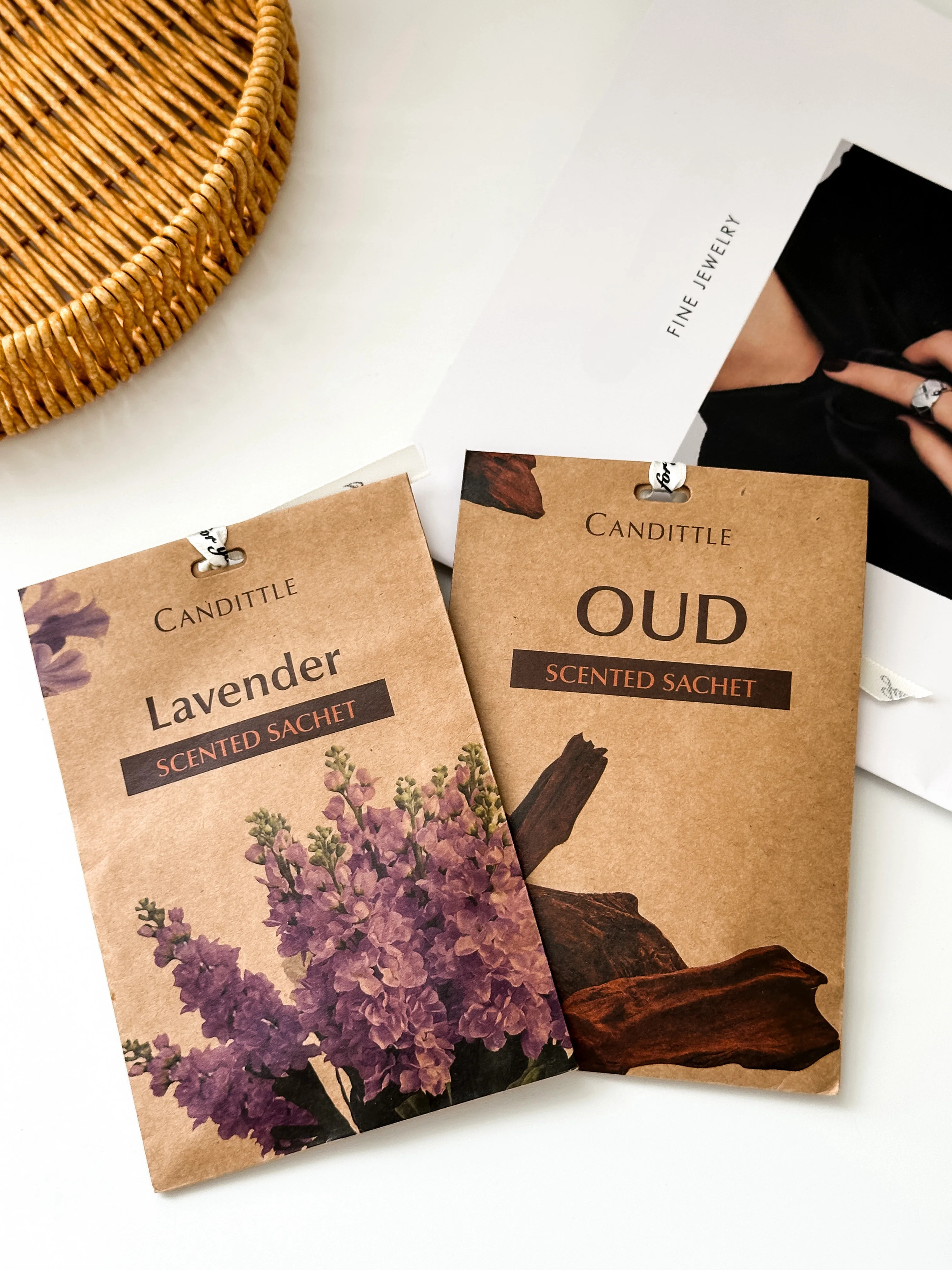 6 packs/12 packs coconut flower&jasmine、 oud 、lavender Scented Sachet Set for closet drawer car