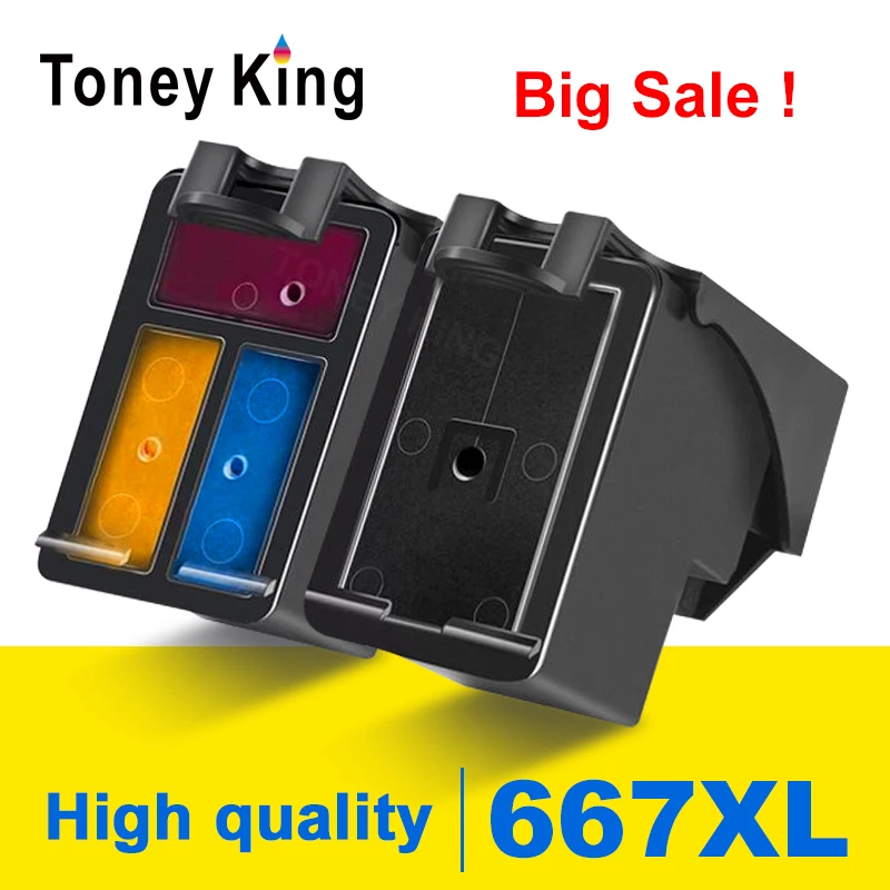 Replacement For hp667 Ink Cartridge for HP 667 667XL for Deskjet Ink Advantage 1275 2374 2375 2376 2775 2776 Plus 6475 6476 6075