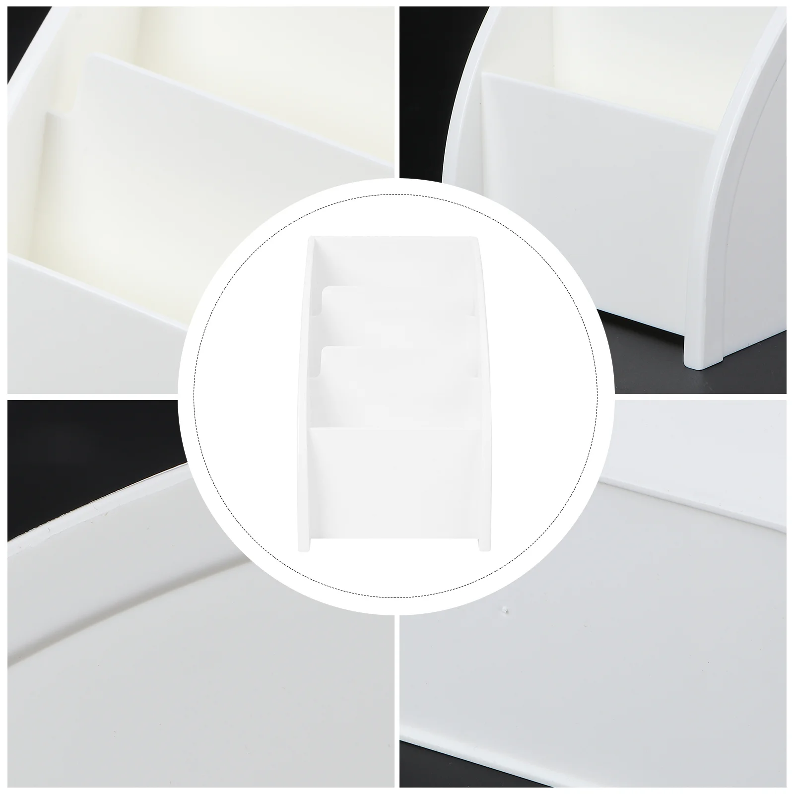 

Plastic Desktop Storage Case White Multi-Purpose Organizer for Home Office Desk Remote Control Phone Stationery Desktop