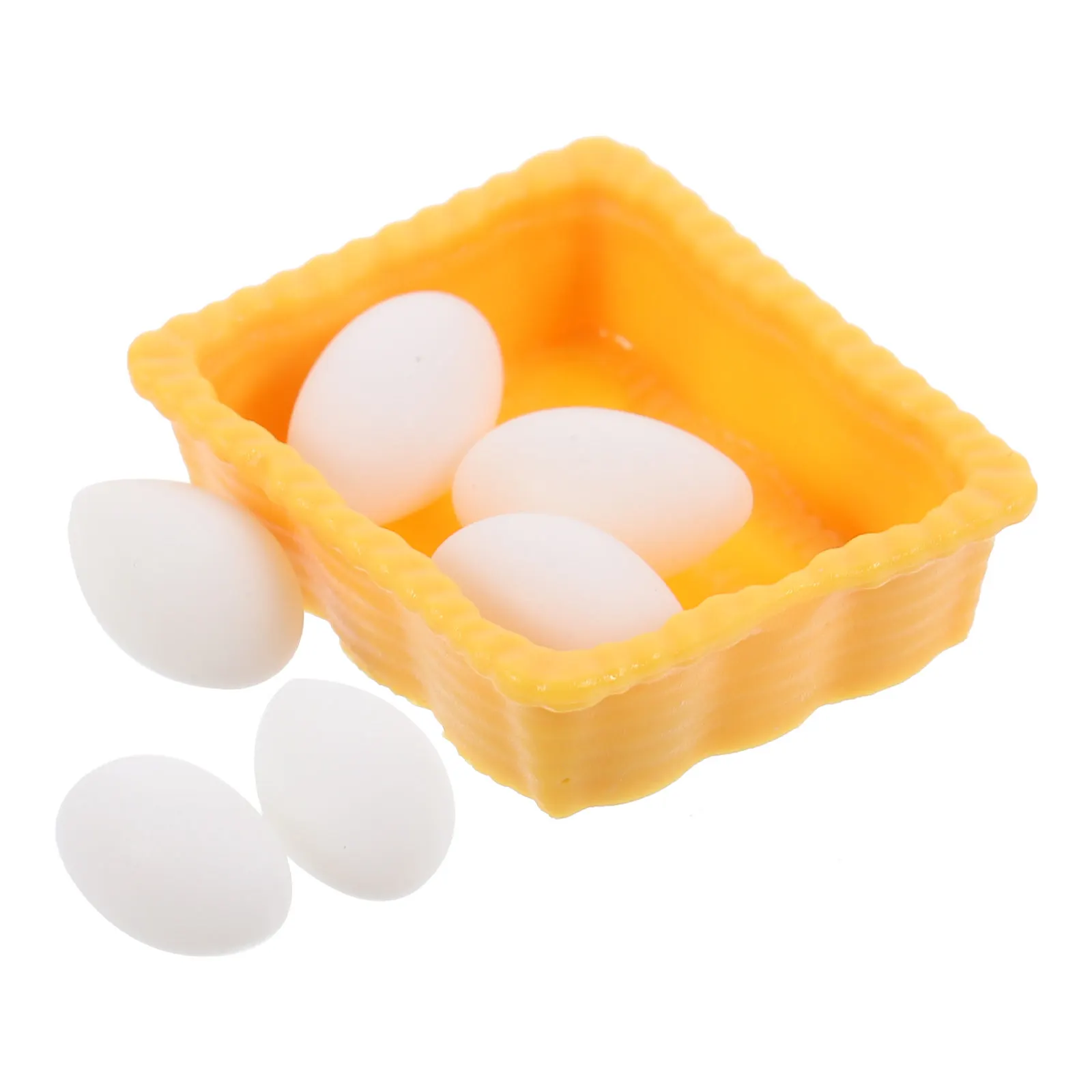 

1Set Miniature Egg Basket Simulation Decoration Charming Micro Scene Ornament Tiny Basket Fine Workmanship Lasting