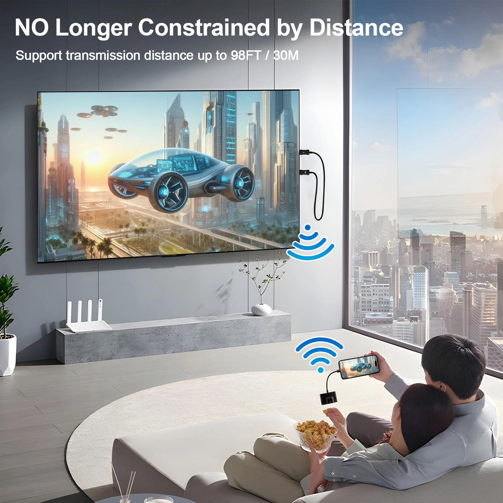 Adaptador usb c para transmissor e receptor sem fio, extensor de adaptador de exibição sem fio streaming de vídeo/áudio para tv/projetor