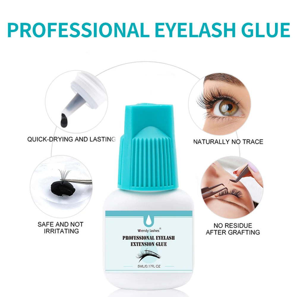 5ml Professional Lashes Glue 6-8weeks Long Lasting Eyelashes Extension Glue 1Second Quick Drying Lash Glue Low Smell Wendy Lash