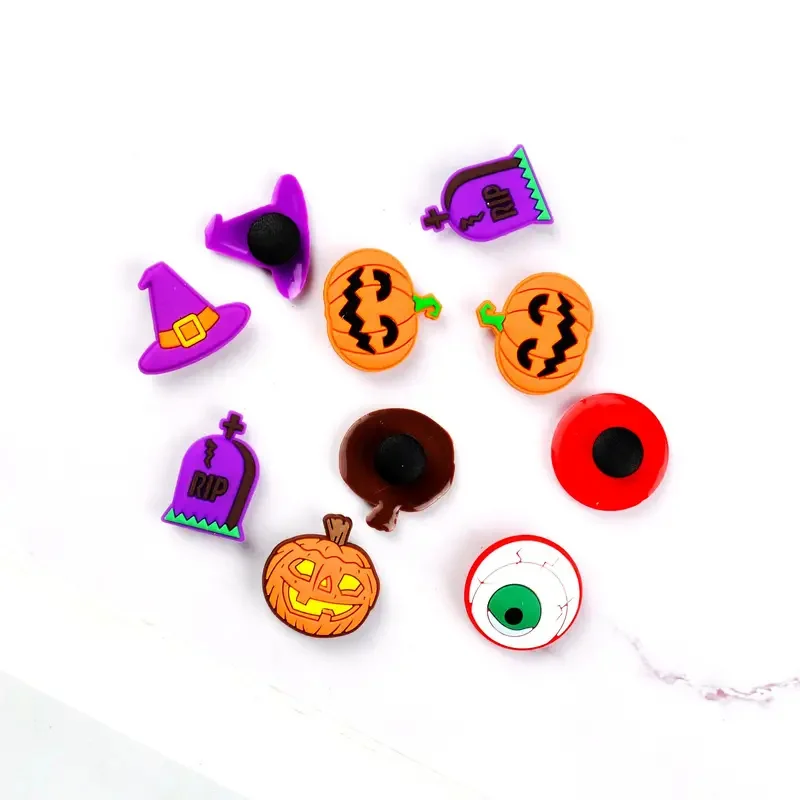 Breloques de Chaussures d'Halloween en PVC, Accessoires de ixFantôme, Boucles de Sandales Amovibles avec Poignées, Décorations Trick or Anxious Everg, Cadeaux, 1-13 Pièces