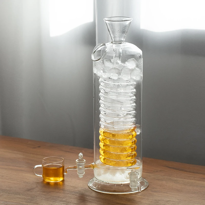 

Tea Coffee Rapid Cooler Household Rapid Cooling Glass Cold Kettle with Faucet Large Capacity Ice Wine Water Cup