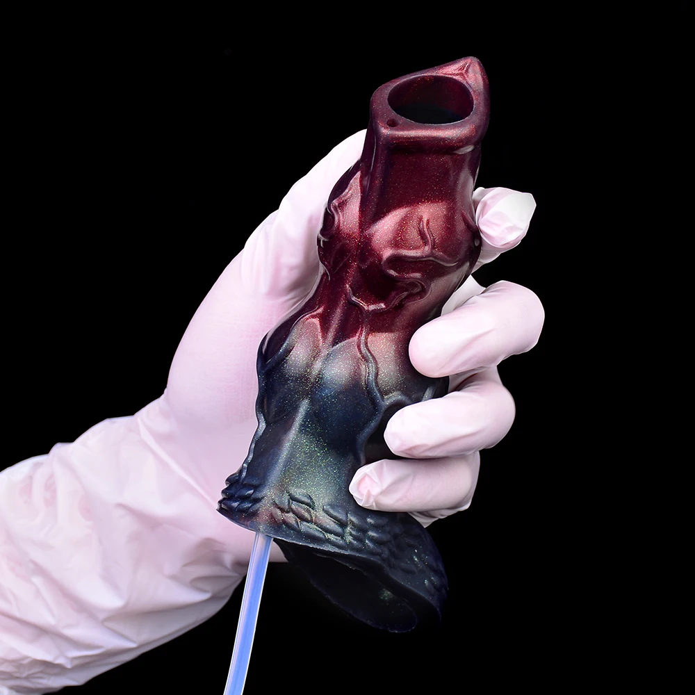 LICKER Squirting Penis Sleeve Spray Water Dildo Cover Fantasy Cock Enlargement Sex Toys For Men Delay Ejaculation Sexy Adult Man