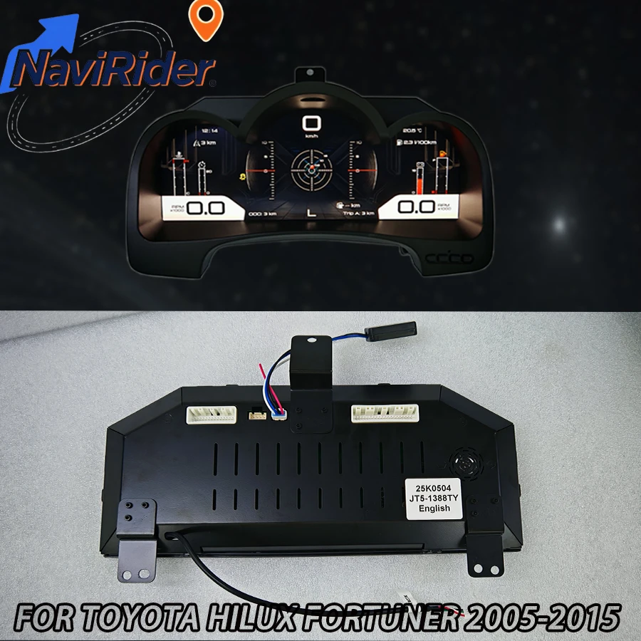 

12,3-дюймовый цифровой ЖК-дисплей приборной панели для Toyota Hilux Fortuner 2005-2015, 1920*720, Linux, виртуальный спидометр, виртуальный кокпит
