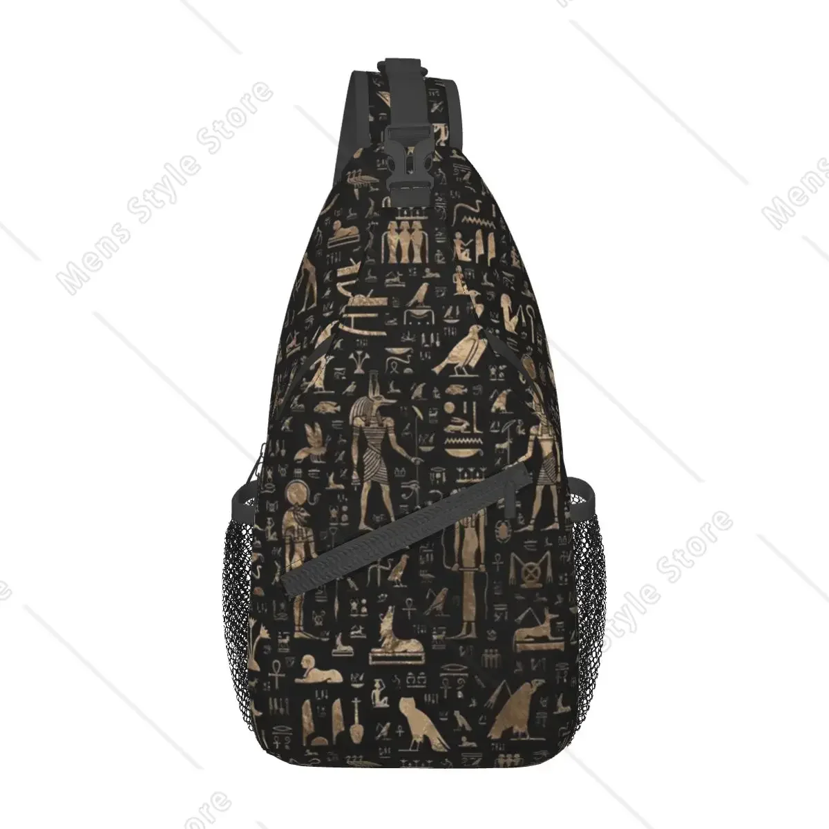 

Egyptian Gods Hieroglyphs Crossbody Sling Bags Fashion Chest Bag Egypt Shoulder Backpack Daypack Hiking Travel Sports Satchel