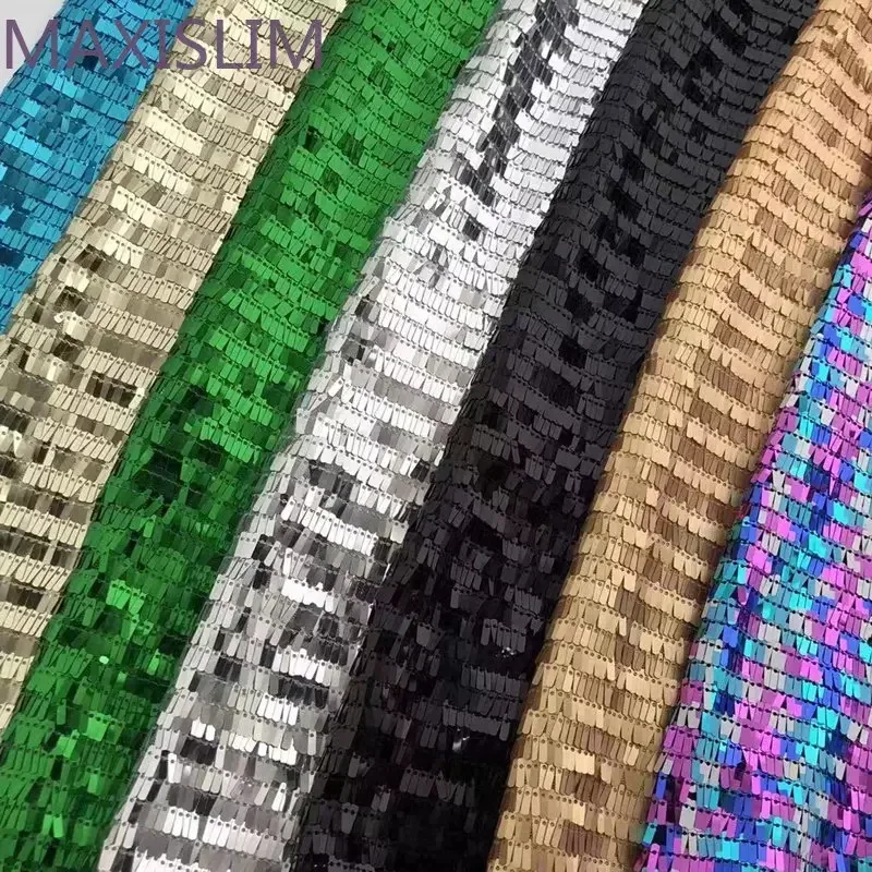 3 * 9MM Strip Sequin Fabrics Shiny Sequins Embroidery Mermaid Dance Dress Sparkly Fabric for DIY Dress/Cushion/Clothes Wide125cm