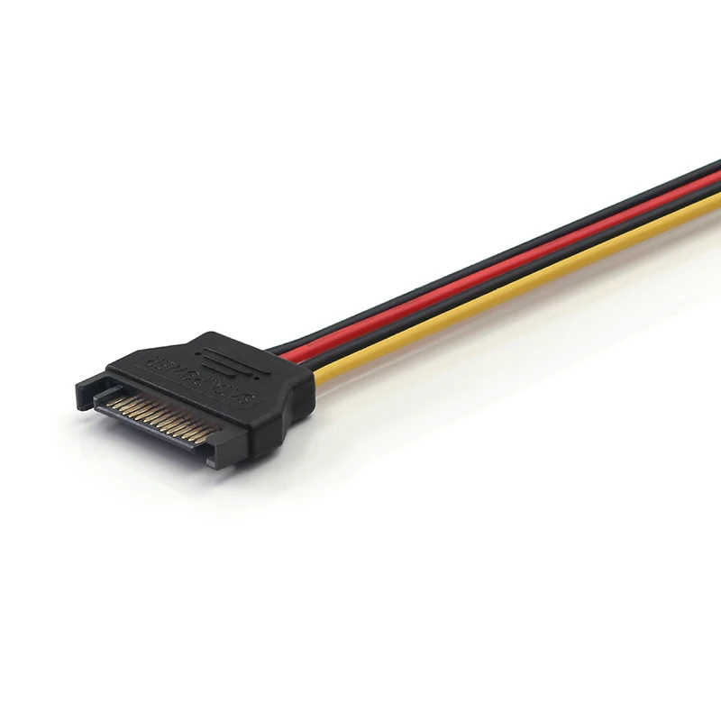 Kabel Daya ekstensi adaptor perempuan 15-Pin Sata jantan ke Molex Ide 4-Pin untuk kabel daya koneksi Drive optik komputer