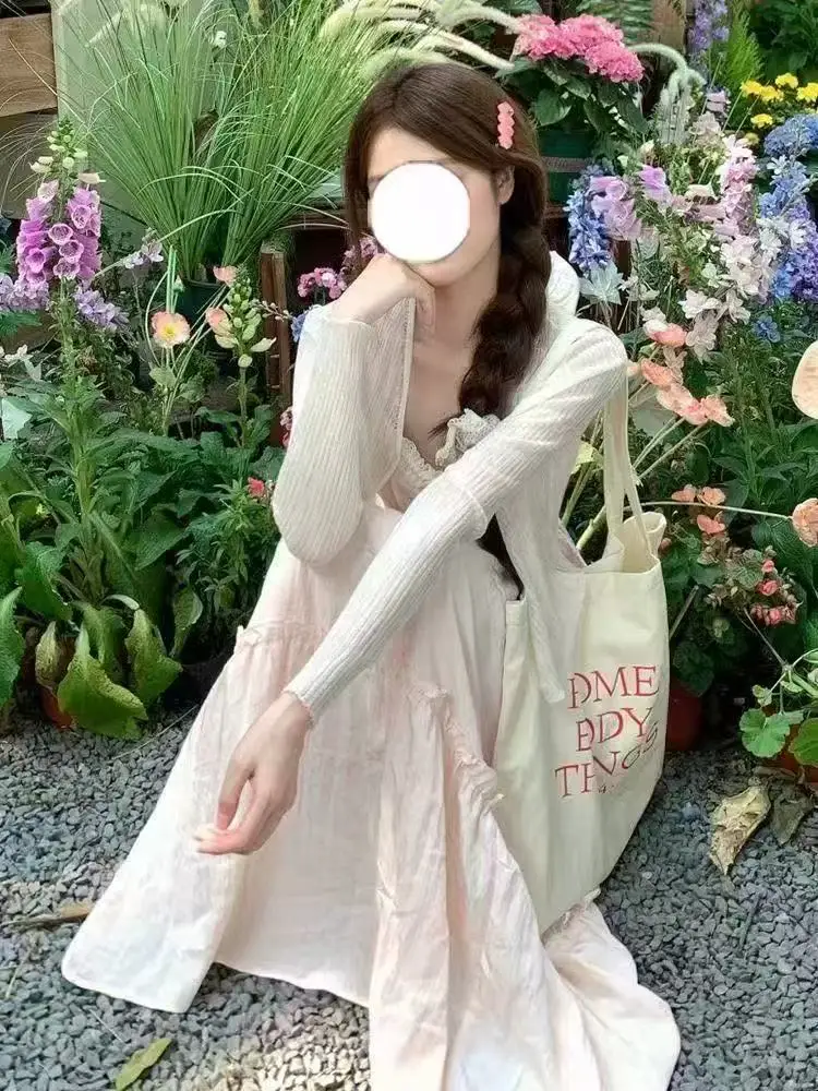 Vestidos sem mangas vestido feminino y2k 2000s outono veludo cottagecore literário em camadas aconchegante minimalista único suave jovem ol