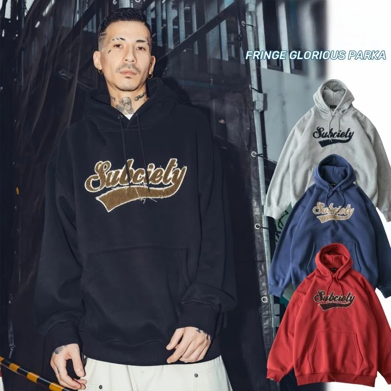

Мужская толстовка Subciety West Coast в стиле ретро, оверсайз, утепленная, с вышивкой, с длинным рукавом, с круглым вырезом, повседневная, уличная одежда
