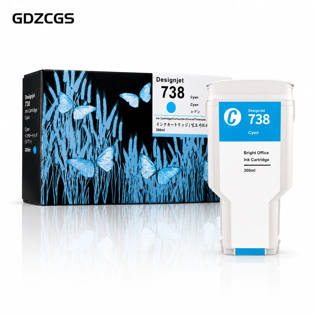 738 738XL Ink Cartridge Compatible for HP738 Ink 676M6A 676M7A 676M8A 498N8A Premium Color Inkjet HP DesignJet T950 T850 Printer