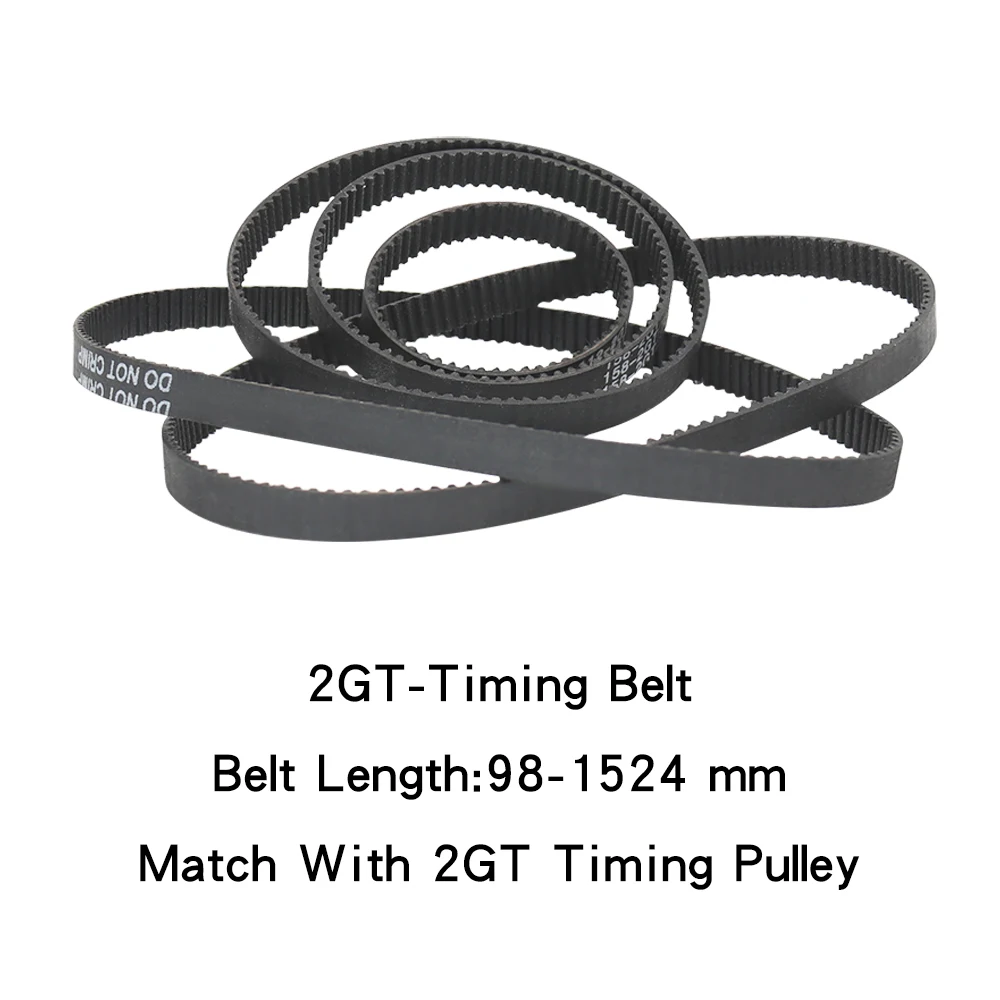 Toothed Belt 2GT-450/460/466/488/494/500/520/524/528/540 Closed Loop Rubber Transmission Belt Width 6/10 mm For 3D Printer Parts