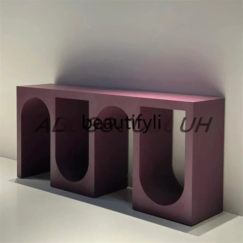 

Minimalist creative arched entrance desk, Scandinavian style entrance decorative cabinet, simple paint