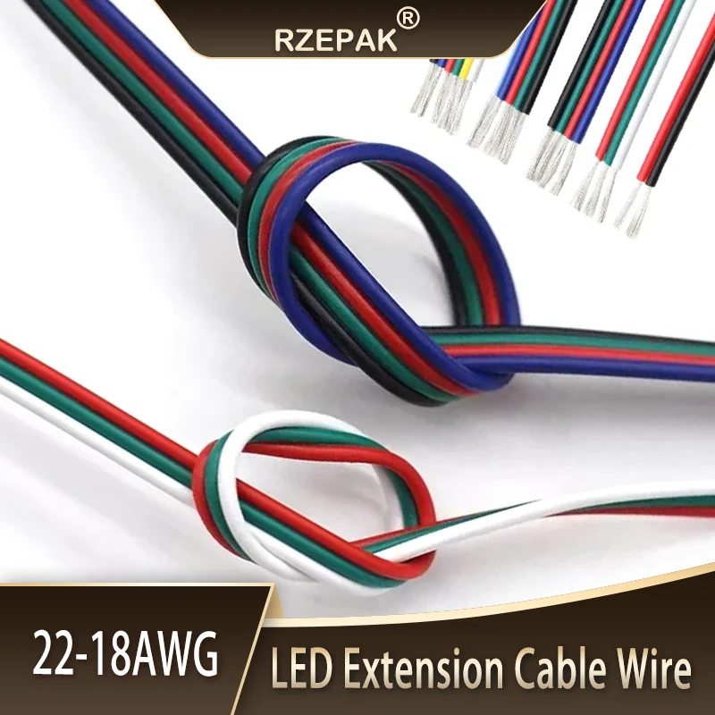 22-18AWG LED Strip Extension Wire 2-6PIN Connection Cable For WS2811 WS2812B 5050 RGB RGBW DIY Lighting Project Wiring Cord