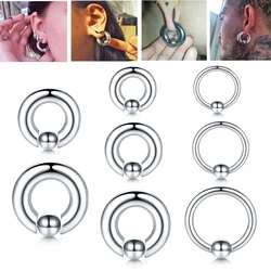 1PC Steel Captive Bead Rings PIERC Nose Ring Large Size Earring 0.8-10MM BCR Nipple Hoop Lip Ring Ear Expander Piercings Jewelry