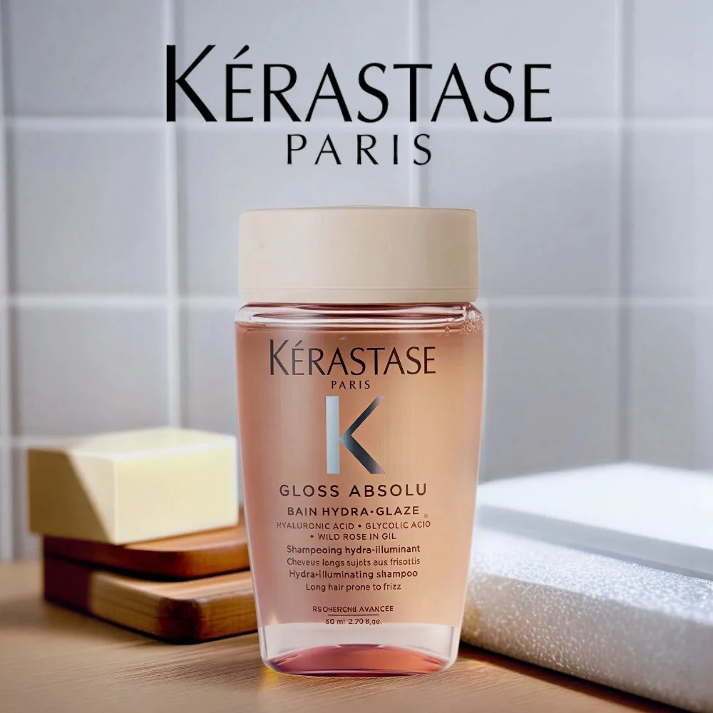 Kerastase Gloss Absolu Champú hidrailuminado 80 ml / 2,71 oz, Champú original para mujeres/hombres, Tratamiento para el cuidado del cabello