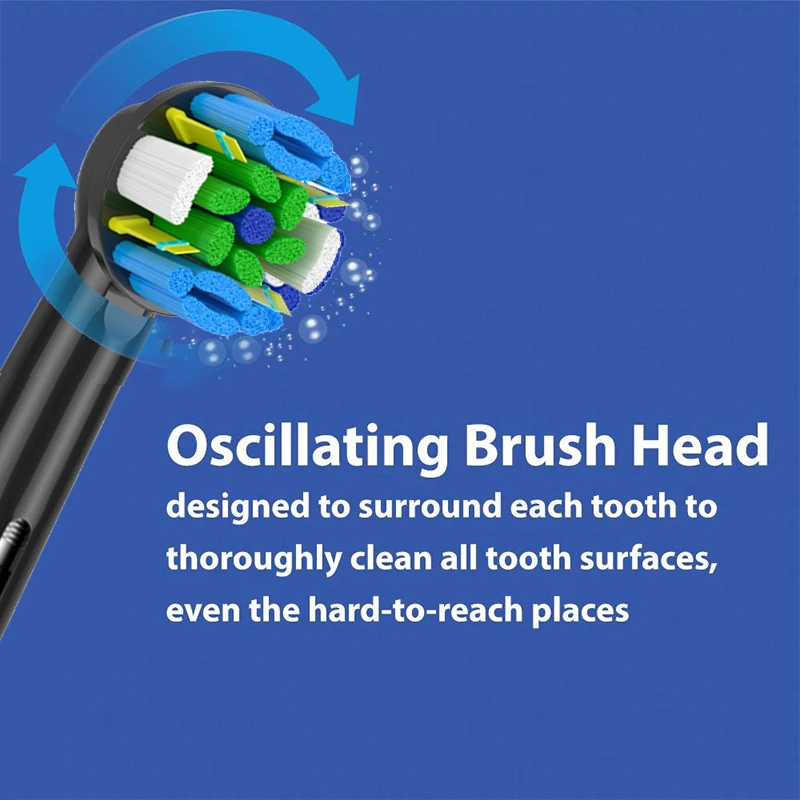 FlossAction 교체 브러시 헤드, 구강 B 민감성 클린 프로 헬스 D16 D12 8860 8875 8900 8950 전동 칫솔, 4 개