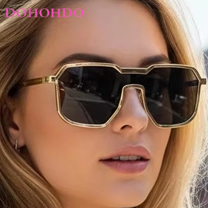 

Retro Metal Steampunk Pilot Sunglasses For Men Women Brand Designer Square Fashion Unisex Glasses Travel Driving Shades UV400