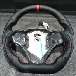 Full Leather Steering Wheel For BMW E90 E91 E92 E93 E89 328i 335i 325i 2005-2012 Steering Wheel Flat Bottom With Paddle Holes