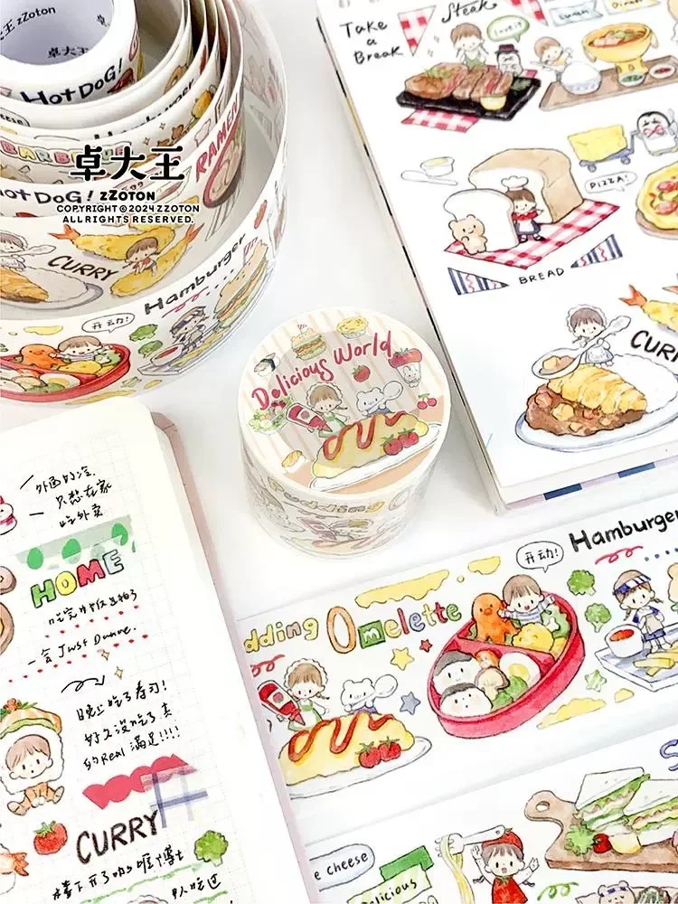 

ZZOTON [Delicious World washi Tape] Food Material Original Painted Sticker Collage Diary