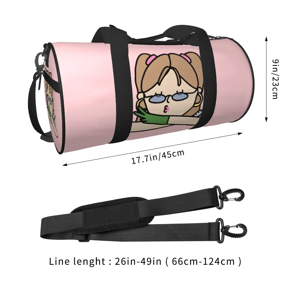 Cartoon Cute Nurse Duffle Bag For Women Men Swim Sports Bags for Gym with Pocket Enfermera En Apuros Weekender Travel Bag