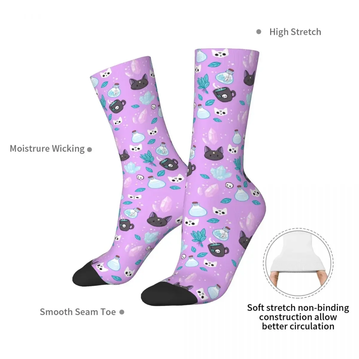 Kräuter hexe schwarz Nikury Socken Harajuku hochwertige Strümpfe ganzjährig lange Socken Zubehör für Unisex Geburtstags geschenk